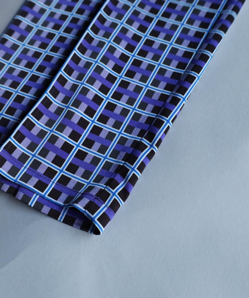 "Check"Pin Tuck Easy Trouser - GREY