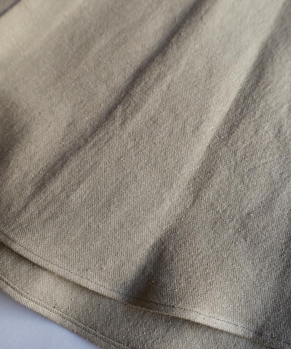 Brushed Linen Wide Shirt - KHAKI
