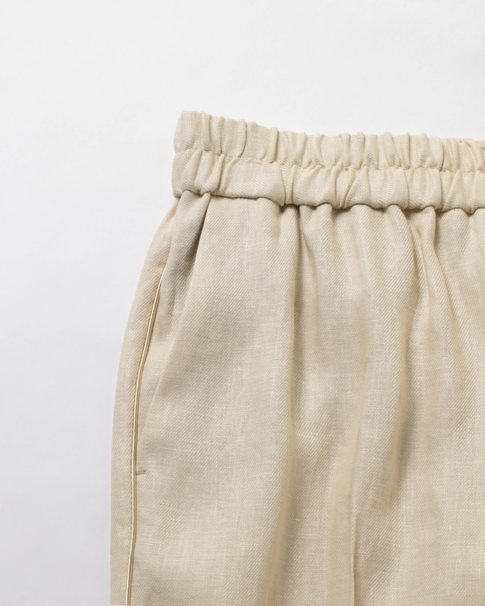 Linen Pin Tuck Piping Pants