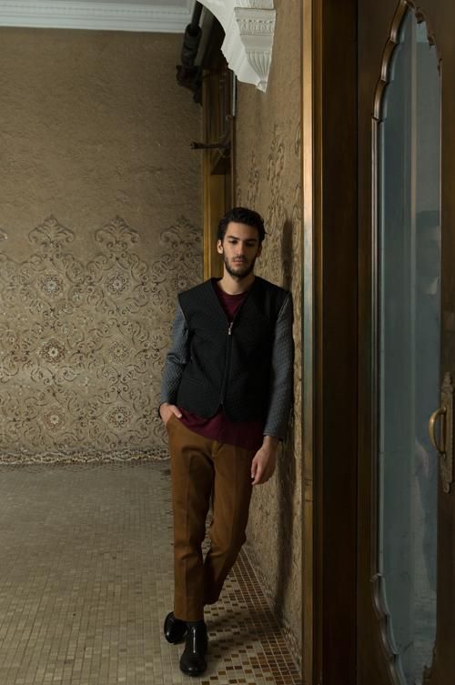 Pique tapered trouser