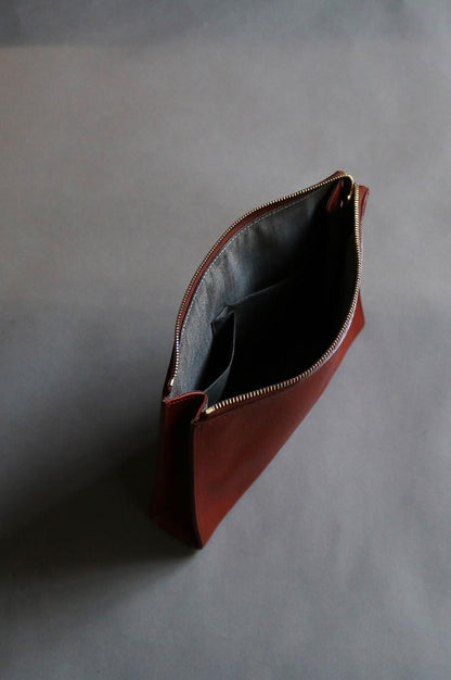 Leather clutch bag