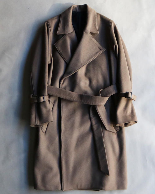 Wool melton belted coat