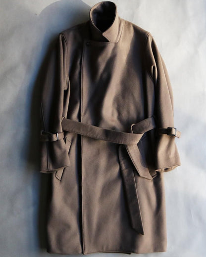 Wool melton belted coat