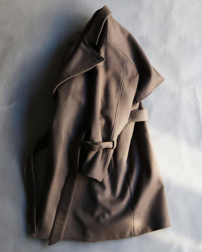 Wool melton belted coat