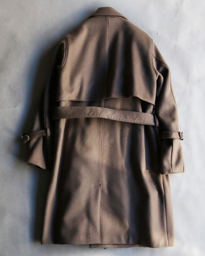 Wool melton belted coat