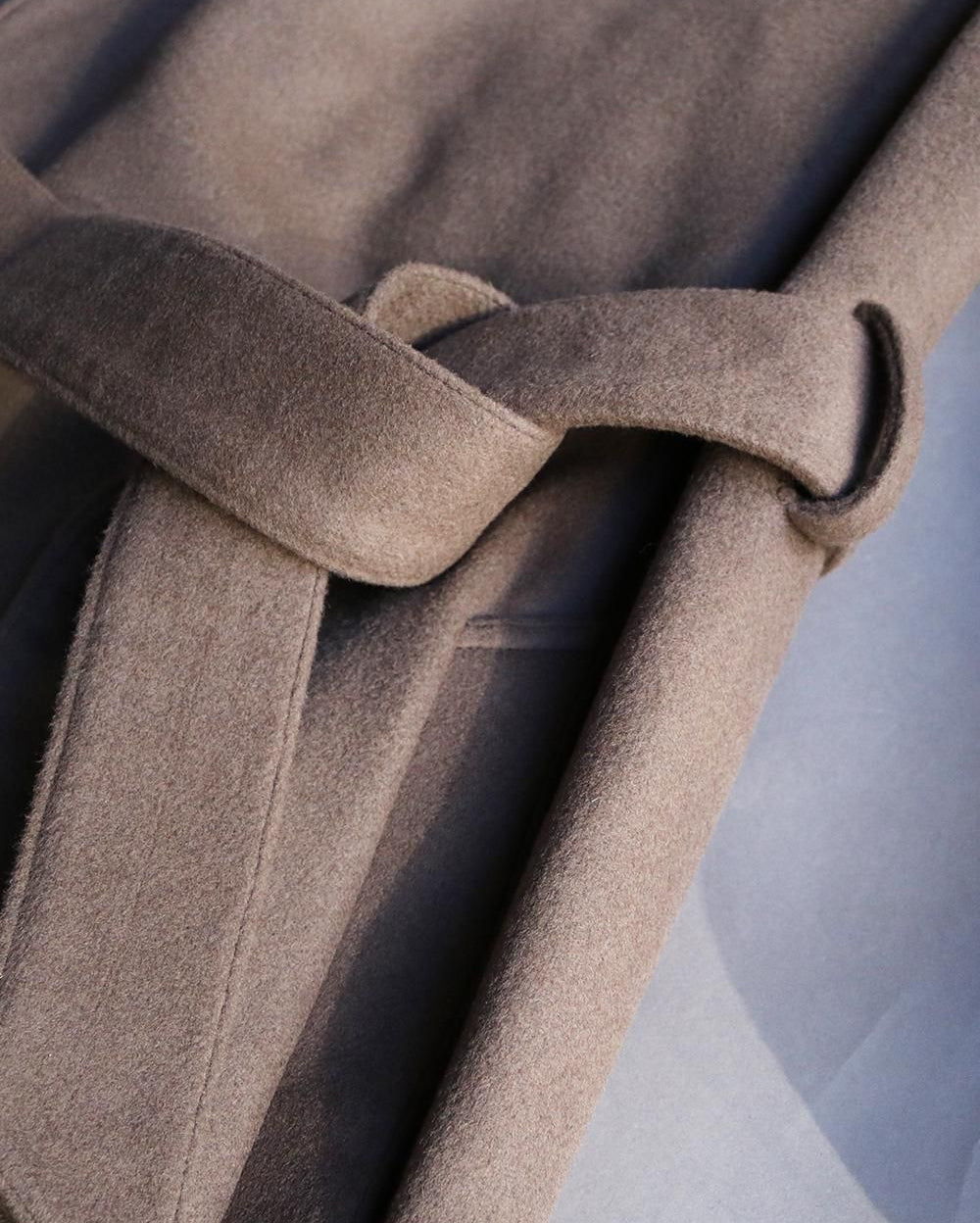 Wool melton belted coat