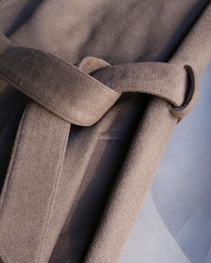 Wool melton belted coat