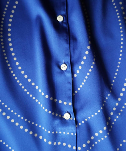 "AKIO NIISATO" Graphic Shirt - BLUE