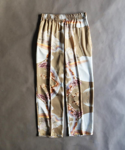 "MOTTY" Graphic Pin Tuck Trouser - BEIGE