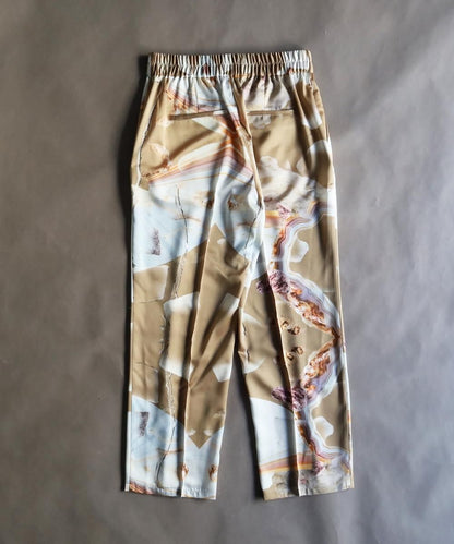 "MOTTY" Graphic Pin Tuck Trouser - BEIGE