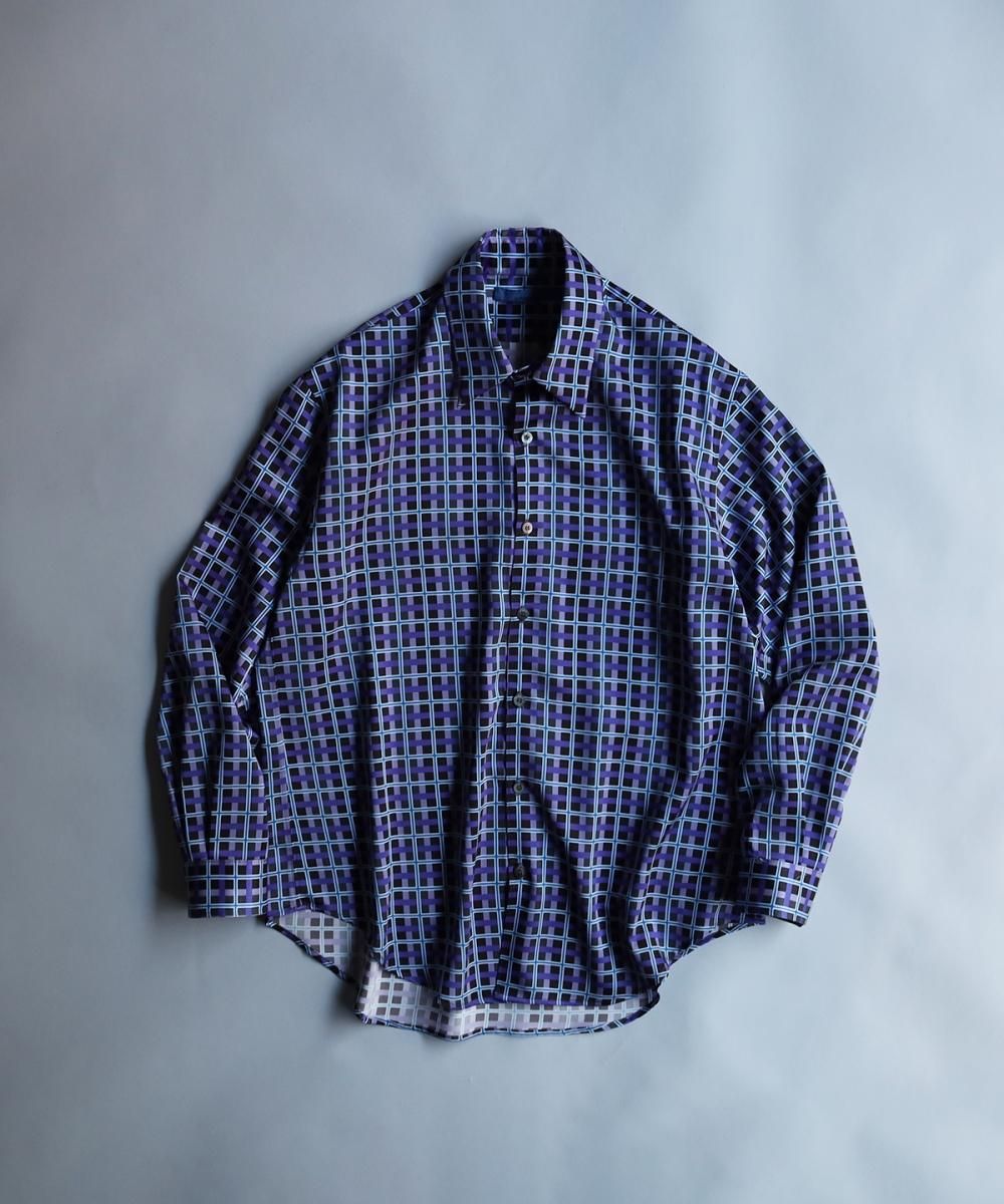 "Check" Graphic Shirt - GREY