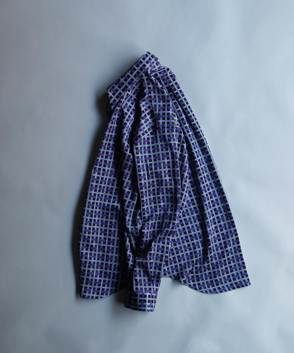 "Check" Graphic Shirt - GREY