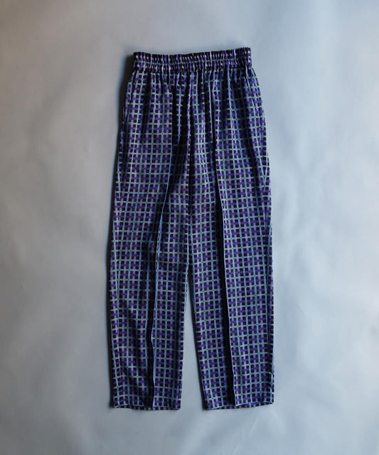 "Check"Pin Tuck Easy Trouser - GREY