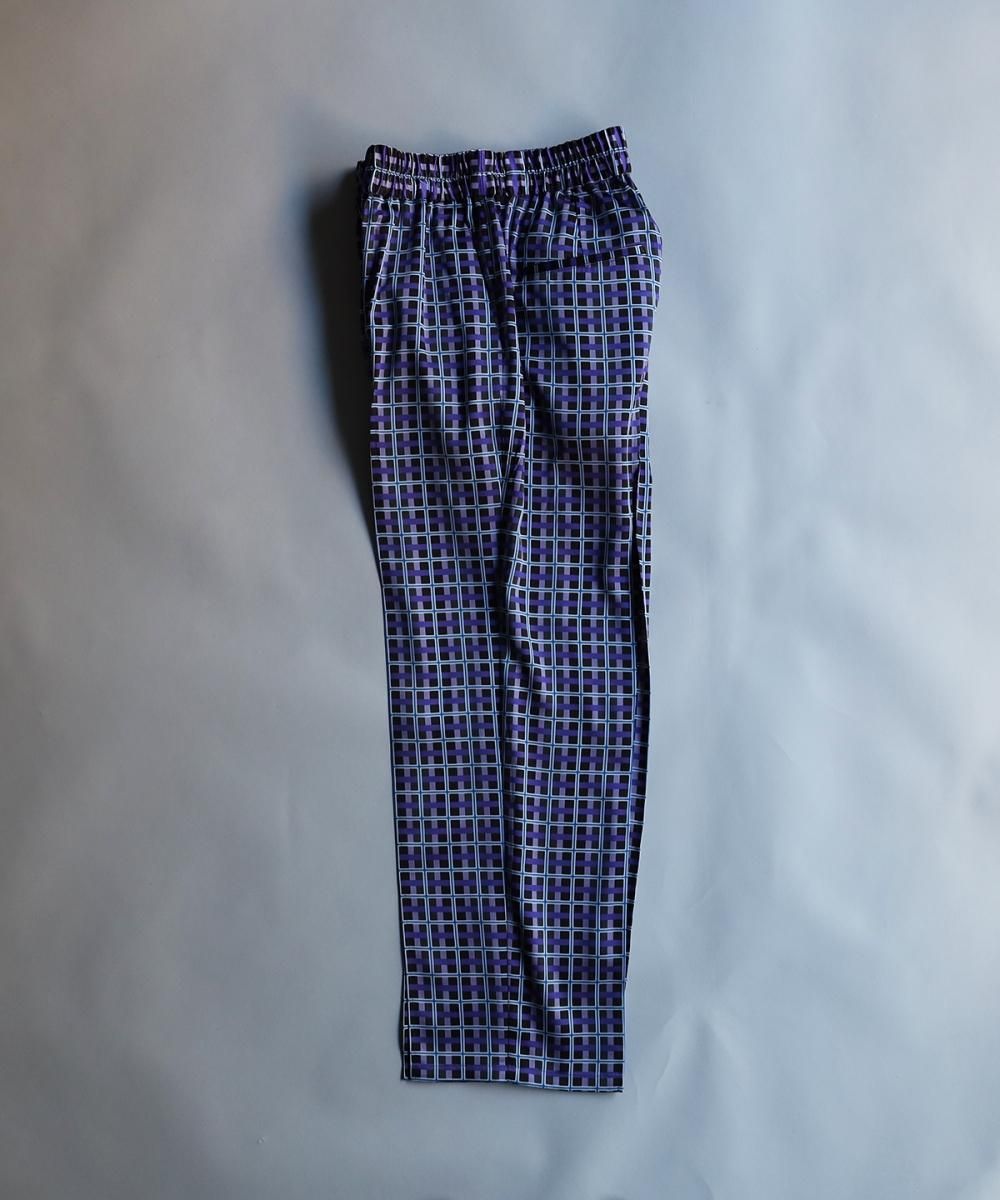 "Check"Pin Tuck Easy Trouser - GREY