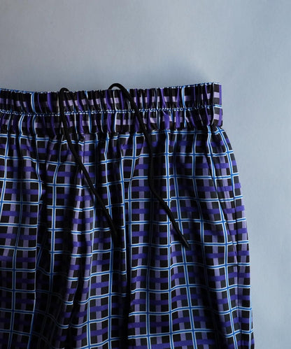 "Check"Pin Tuck Easy Trouser - GREY