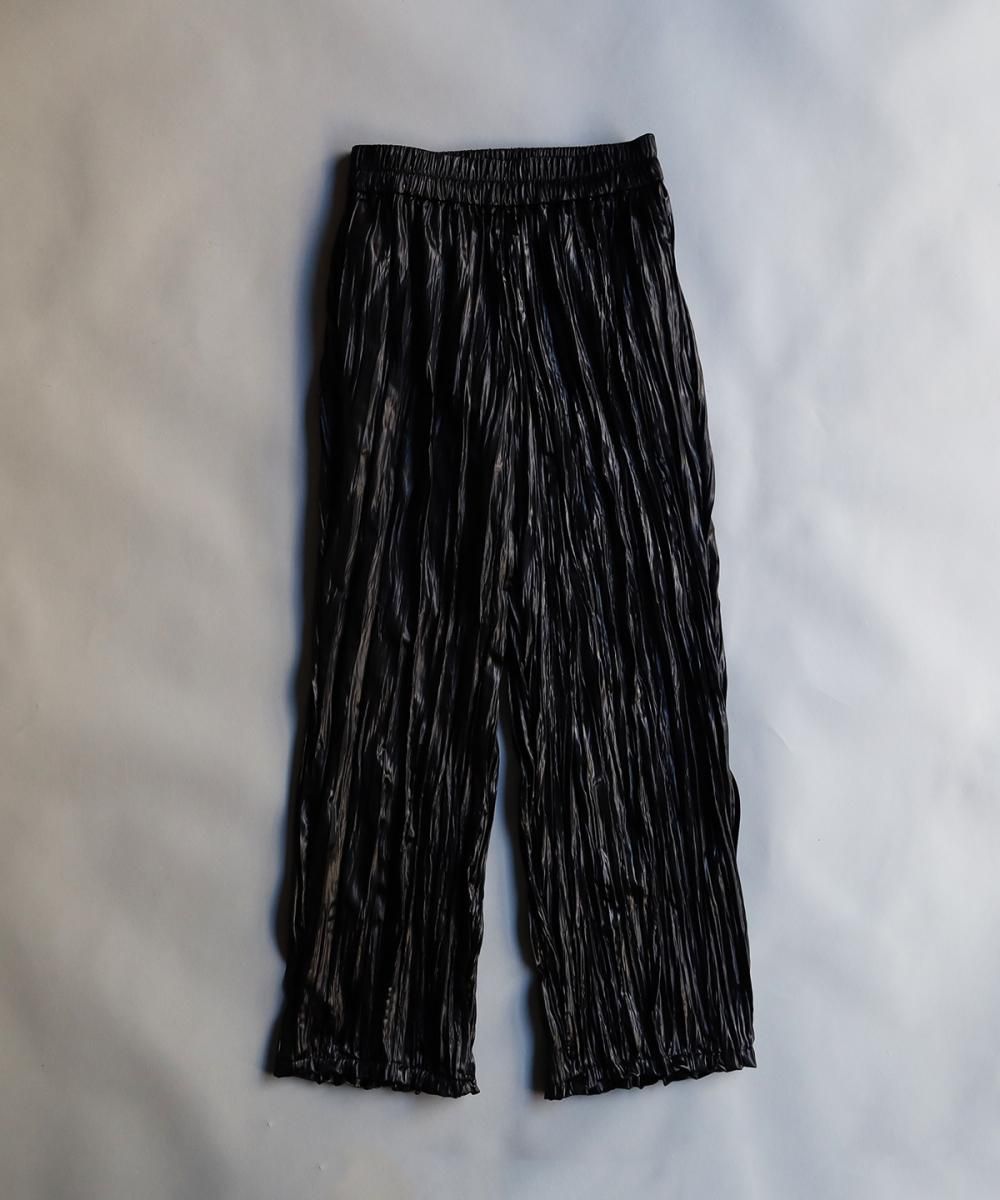 Pleats Pin Tuck Easy Trouser - BLACK