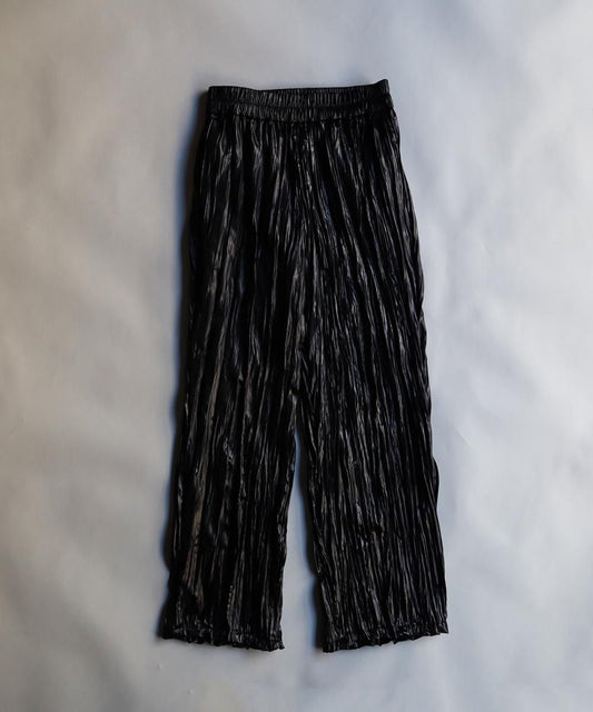 Pleats Pin Tuck Easy Trouser - BLACK