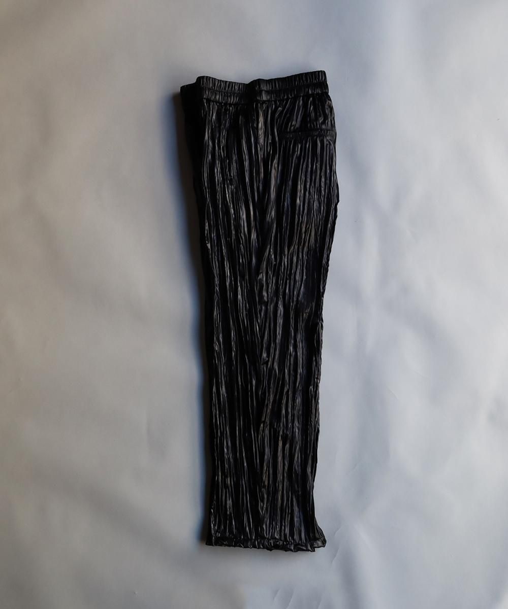 Pleats Pin Tuck Easy Trouser - BLACK