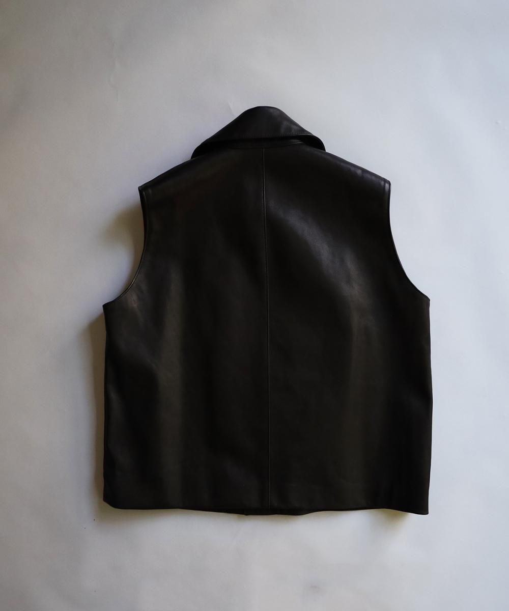 Horse Leather Vest - BLACK