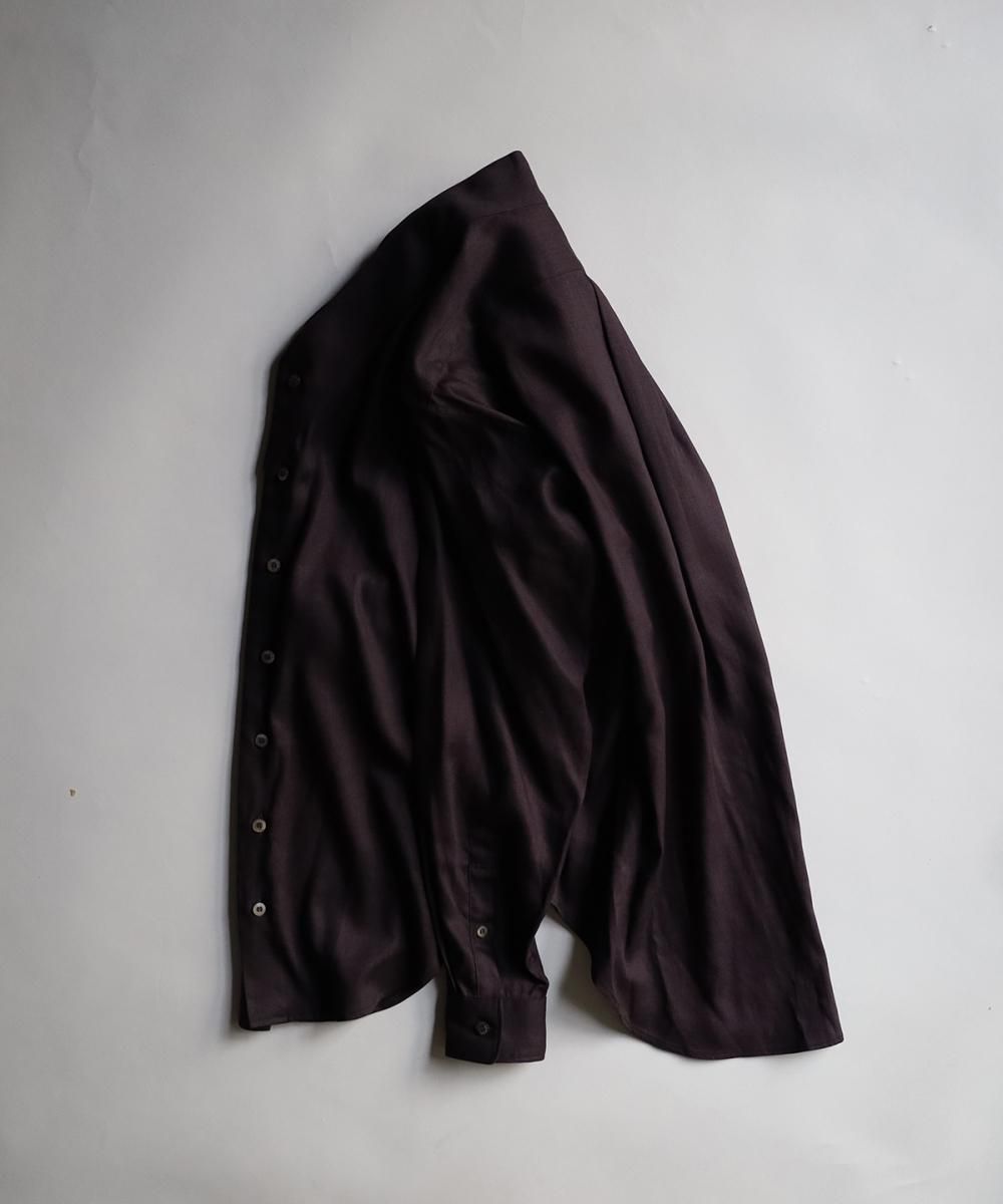 Rayon Linen Kimono Collar Shirt - BLACK