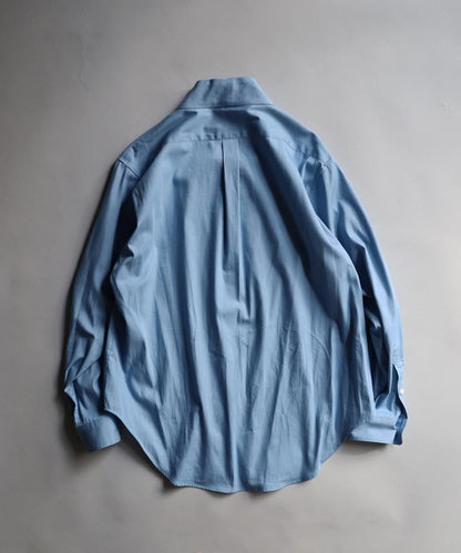 Denim Kimono Collar Shirt - Light Blue