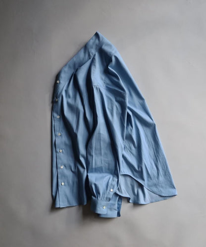 Denim Kimono Collar Shirt - Light Blue