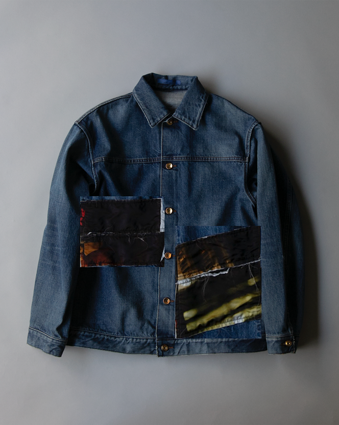 'Test Print' Denim Jacket Lui Araki