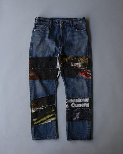 'Test Print' Denim Pants Lui Araki