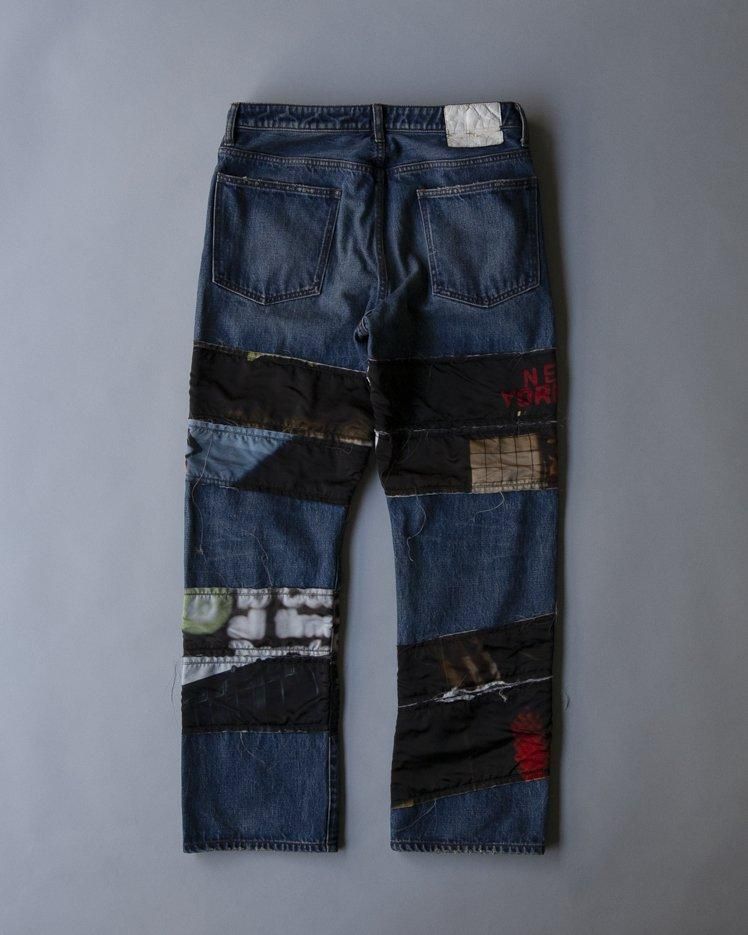 'Test Print' Denim Pants Lui Araki
