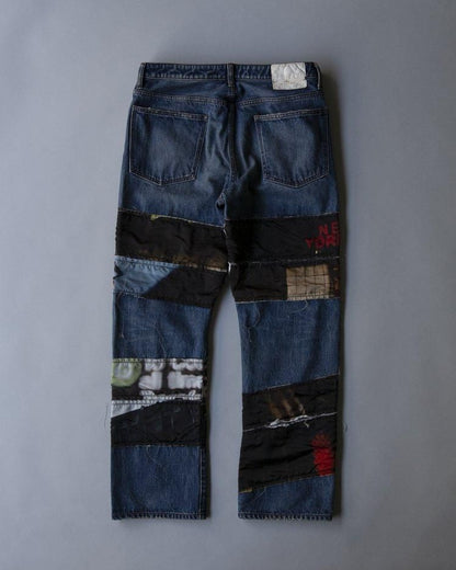 'Test Print' Denim Pants Lui Araki