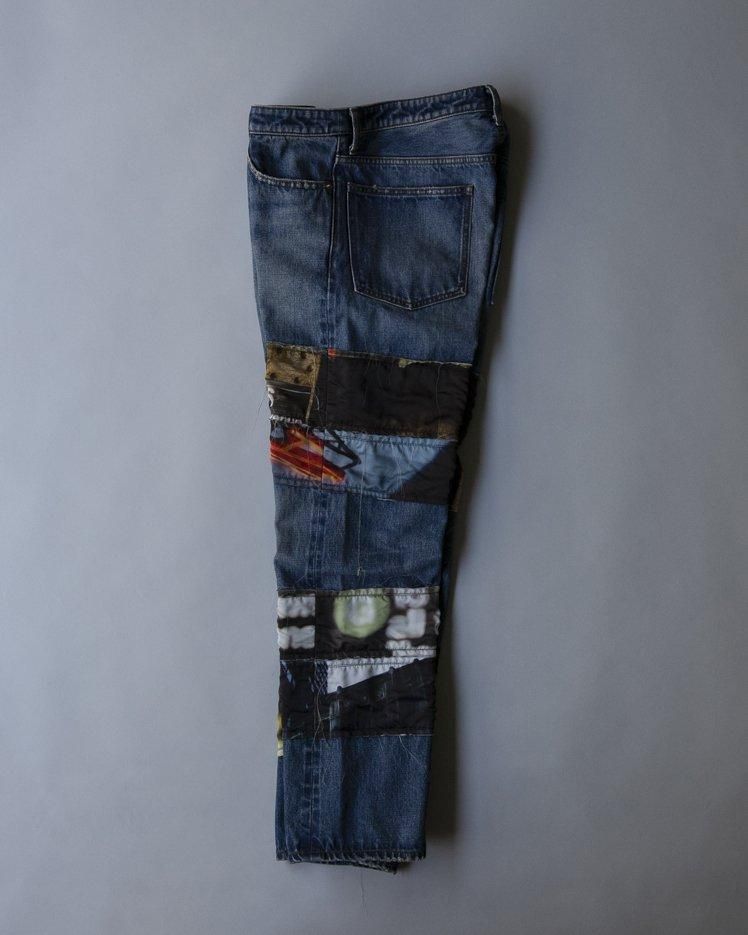 'Test Print' Denim Pants Lui Araki