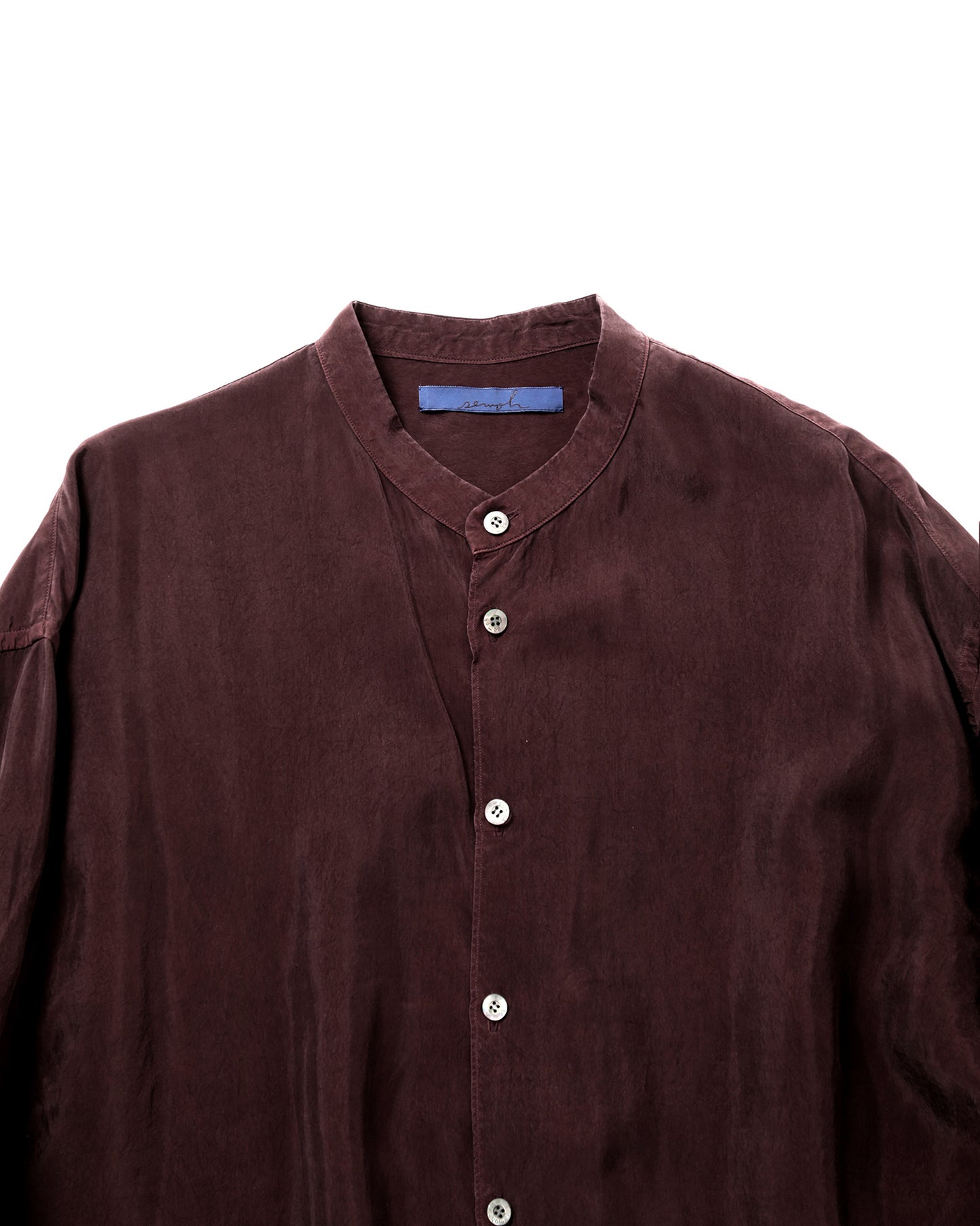 Cupro Band Collar Shirt