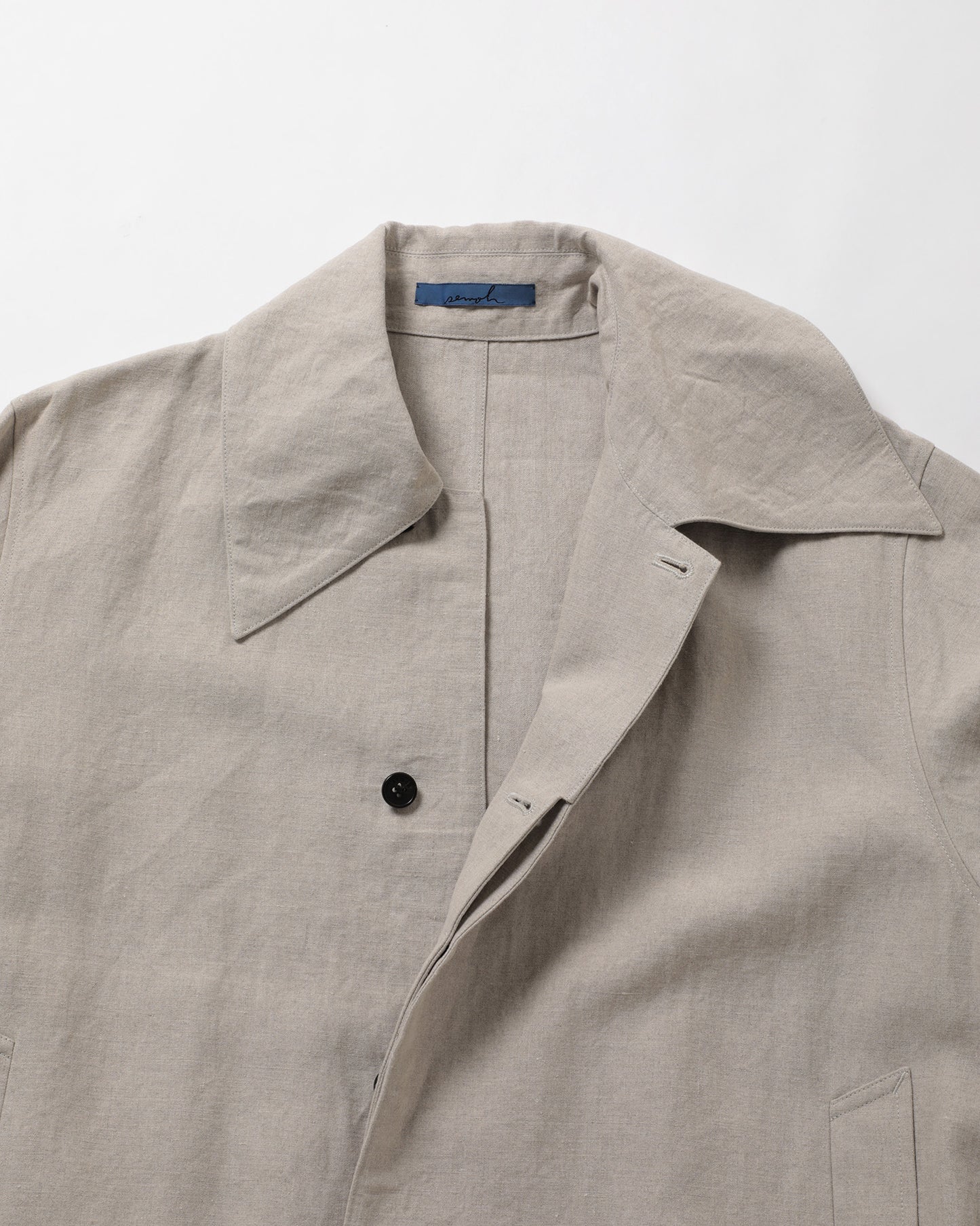 Linen Wide Collar Coat