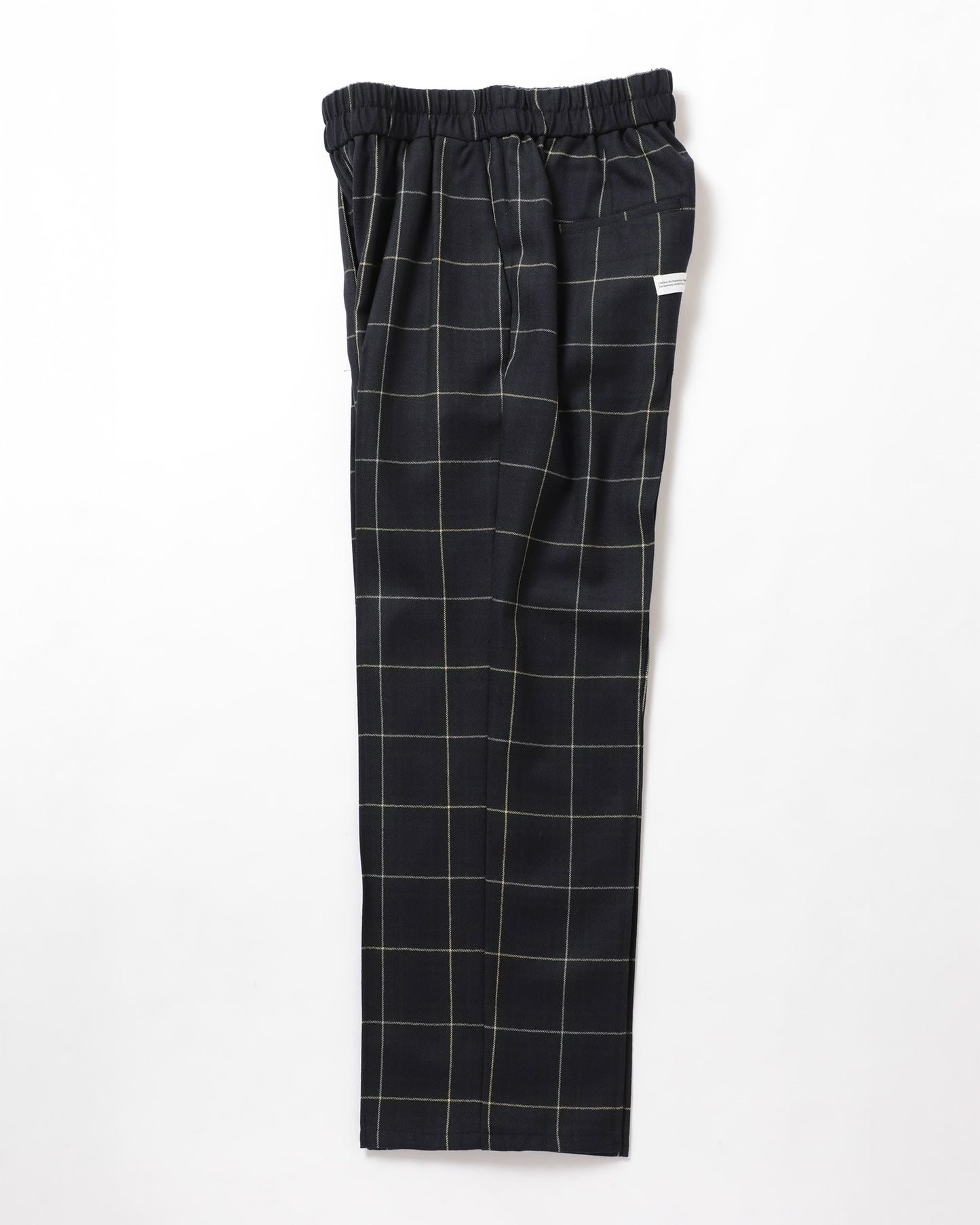 Wool Check Pin Tuck Easy Trouser