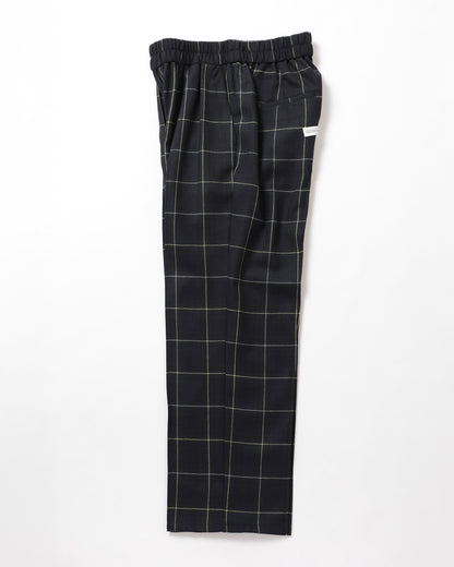 Wool Check Pin Tuck Easy Trouser