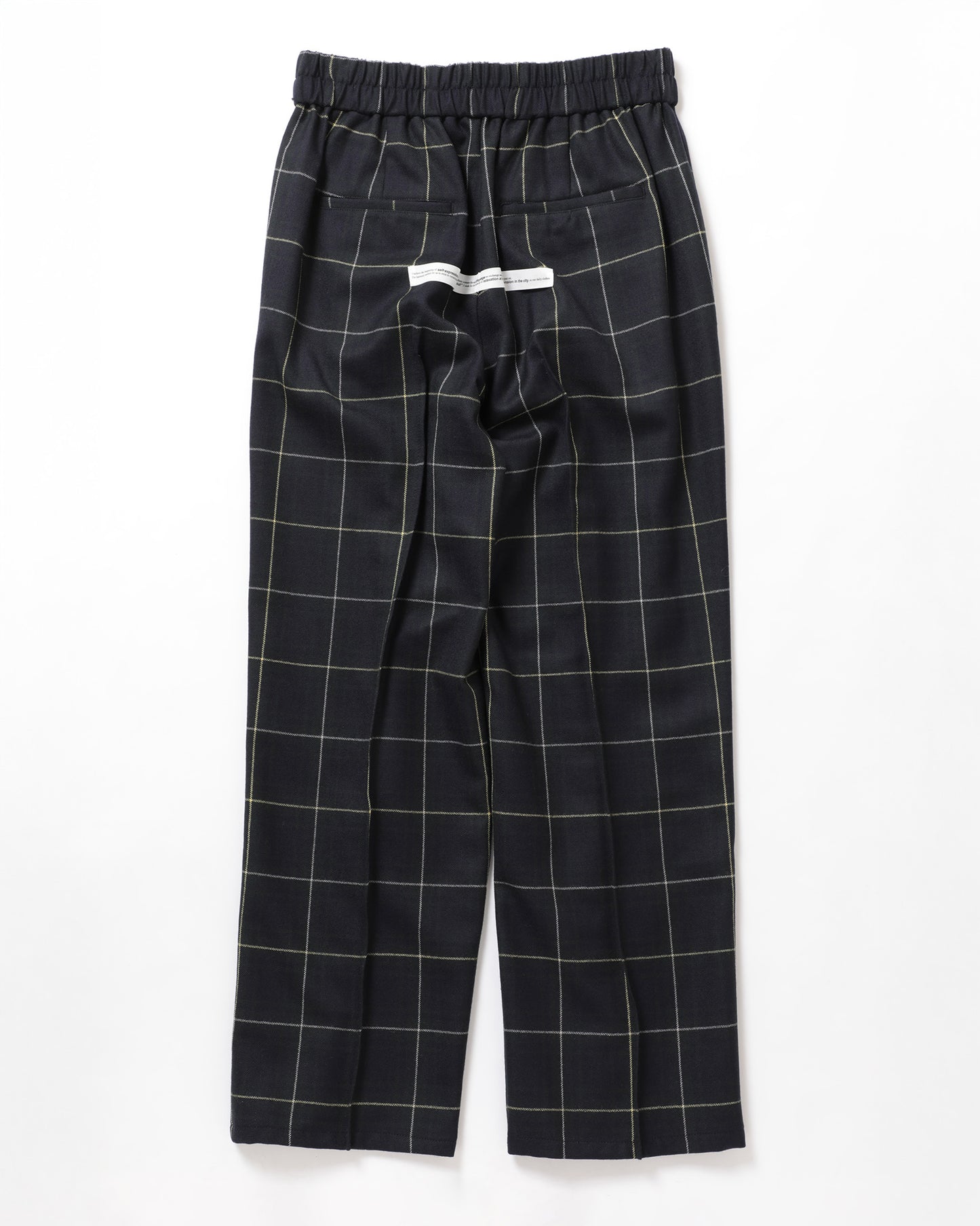Wool Check Pin Tuck Easy Trouser