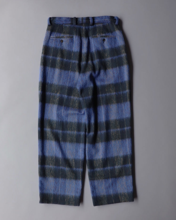 WoolAngola Two Tuck Pants Check