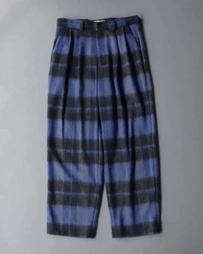 WoolAngola Two Tuck Pants Check