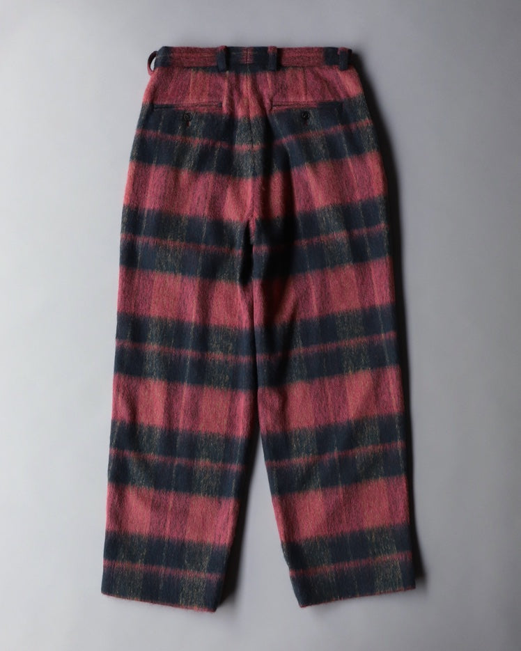 WoolAngola Two Tuck Pants Check