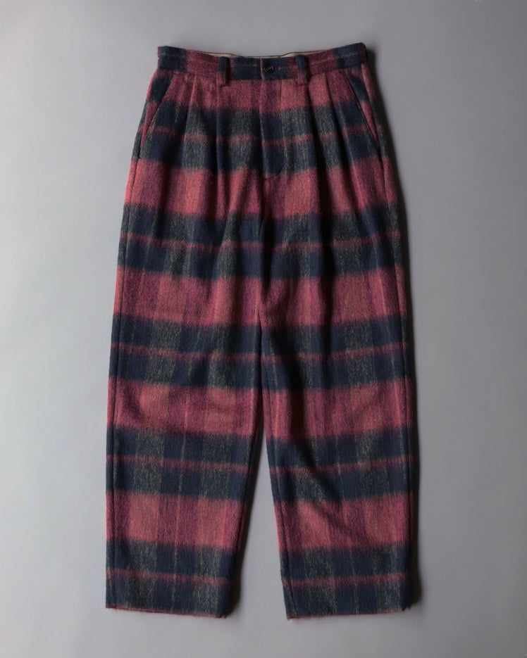 WoolAngola Two Tuck Pants Check
