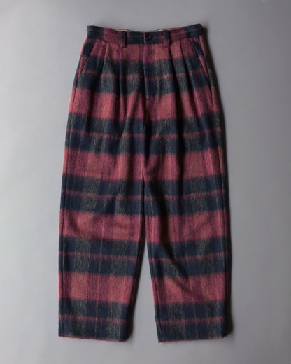 WoolAngola Two Tuck Pants Check